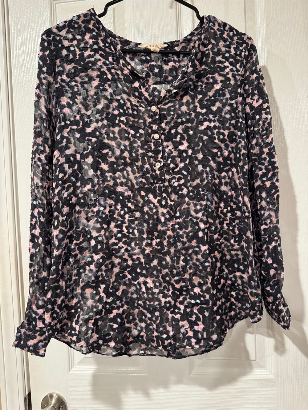 $295 Rebecca Taylor silk blend long sleeve blouse